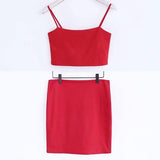 Cropped Top And Slim Mini Skirt Set
