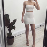 Cropped Top And Slim Mini Skirt Set