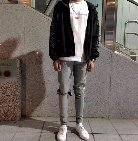 Cut Light Wash Jeans