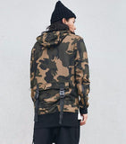 Camo Hooded Pullover With Utility Pocket