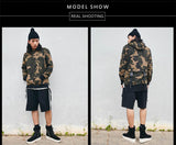 Camo Hooded Pullover With Utility Pocket