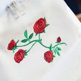 Embroidered Rose Canvas Backpack