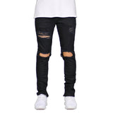 Acid Wash Ripped Jeans With Ankle Zippers