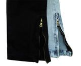 Acid Wash Ripped Jeans With Ankle Zippers