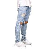 Acid Wash Ripped Jeans With Ankle Zippers