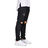 Acid Wash Ripped Jeans With Ankle Zippers