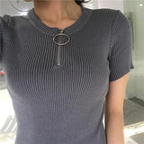 Knitted Zip Up Top