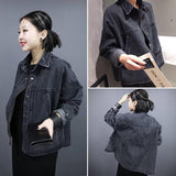 Loose Black Denim Jacket