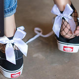 Bow Tie Fishnet Ankle Socks