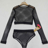 Mesh Two Piece Fishnet Bodysuit