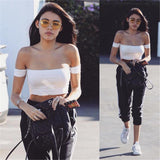Cut Shoulder Crop Top
