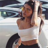 Cut Shoulder Crop Top