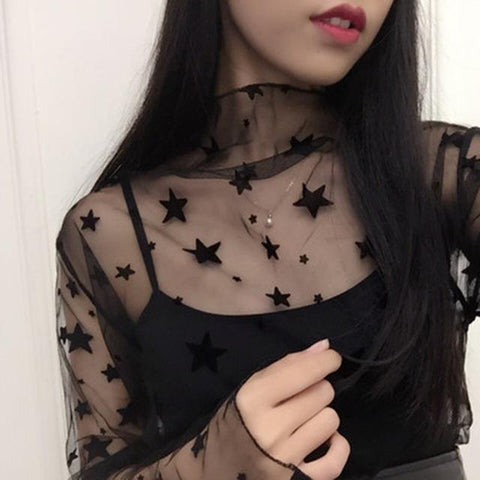 Meshed High Neck Shirts
