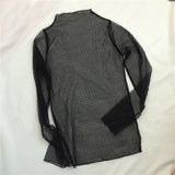 Meshed High Neck Shirts