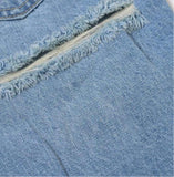 Vintage High waist Back Thigh Ripped Jeans