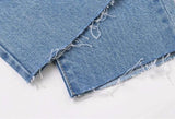 Vintage High waist Back Thigh Ripped Jeans