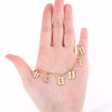 Single Chain Old English Personalized Necklace (12 Characters)