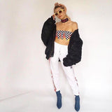 Checkerboard Flame Tube Top