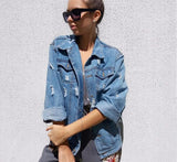 Distressed Oversized Denim Jacket