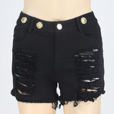 Ripped Black Jean Shorts