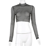Meshed Turtleneck Shirt