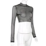 Meshed Turtleneck Shirt