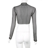 Meshed Turtleneck Shirt