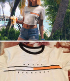 "Happy Everyday" Cropped Shirt