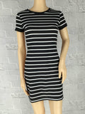 Striped Fitted Mini Shirt Dress