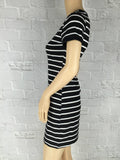 Striped Fitted Mini Shirt Dress