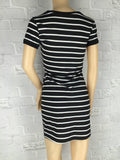 Striped Fitted Mini Shirt Dress