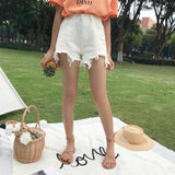 High Waisted Distressed Denim Shorts