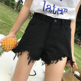 High Waisted Distressed Denim Shorts