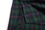 Oversized Plaid Flannel Shirt With Denim Collar