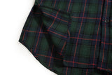 Oversized Plaid Flannel Shirt With Denim Collar