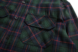Oversized Plaid Flannel Shirt With Denim Collar