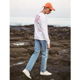 Two Tone Striped Straight Denim