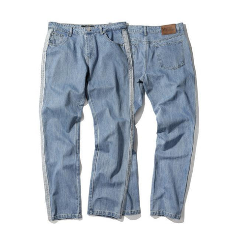 Two Tone Striped Straight Denim