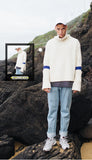 Two Tone Striped Straight Denim