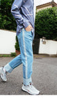 Two Tone Striped Straight Denim