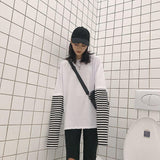 Harajuku Striped Layer Tee