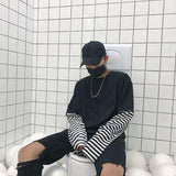 Harajuku Striped Layer Tee