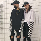 Harajuku Striped Layer Tee