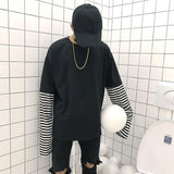 Harajuku Striped Layer Tee