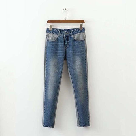 Two Toned Straight Jeans
