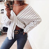 Drop Shoulder Pin Striped Shirt