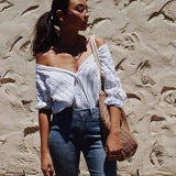 Drop Shoulder Pin Striped Shirt