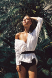 Drop Shoulder Pin Striped Shirt