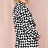 Houndstooth Wool Coat