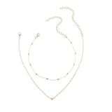 Gold Plated Heart Necklace & Choker (2 Pc Set)